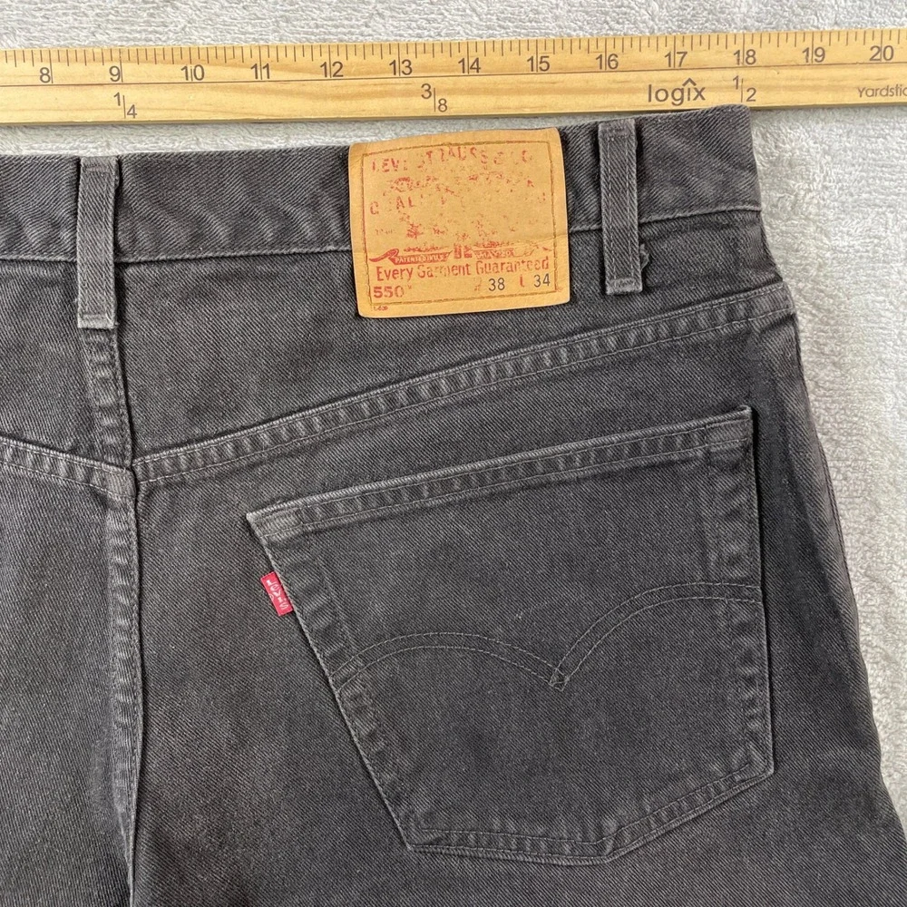 Vintage Levis 550 Jeans Mens 32x34 Faded Black‎ Relaxed Fit Denim Y2K Punk 36x34